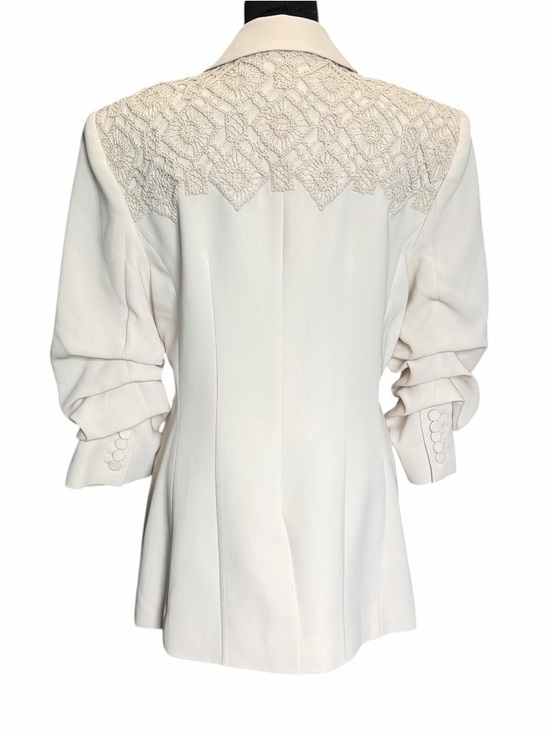 Cinq A Sept Crochet Lace Cheyenne Blazer Ivory Cream Neutral Quiet Luxury Spring - Picture 7 of 15